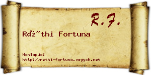 Réthi Fortuna névjegykártya